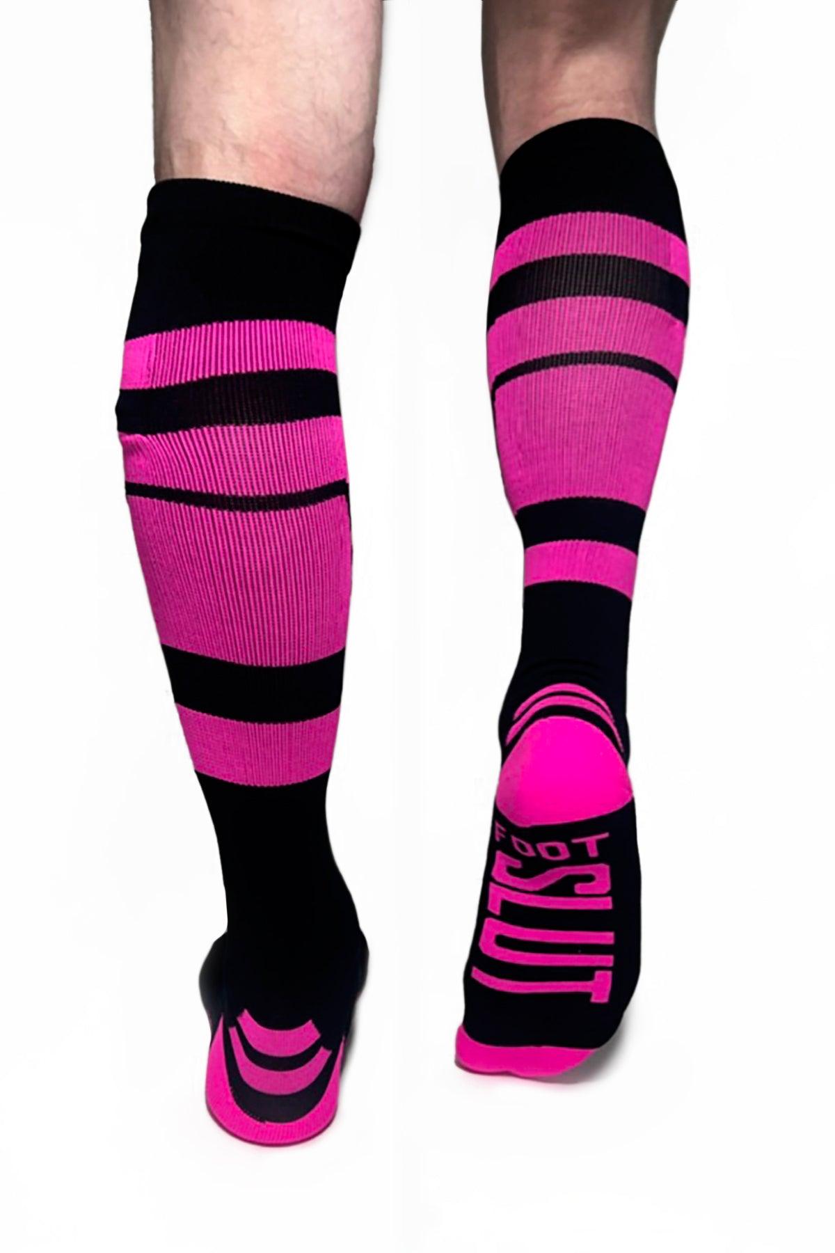 KNEE HIGH SOCKS | Hidden Pockets | NEON PINK