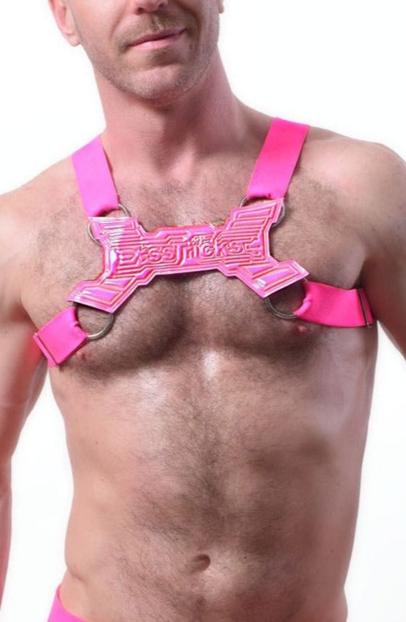 neon pink circuit party rave festival harness