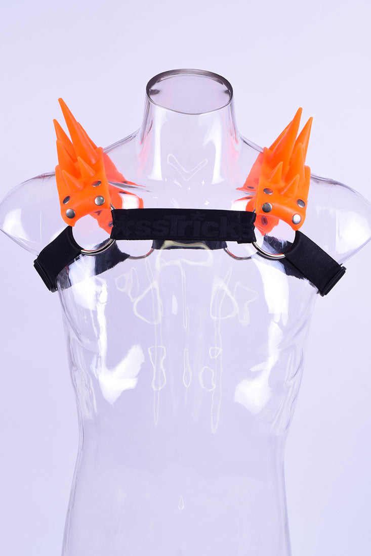 Blades Spiked Harness | Neon Orange