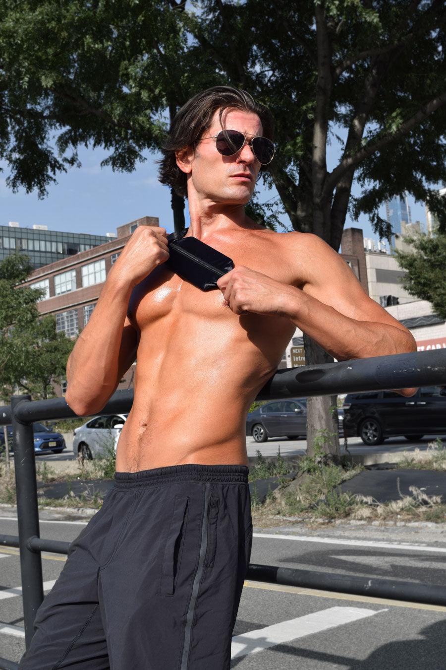 *ssBag I BLACK SATIN I Running Belt