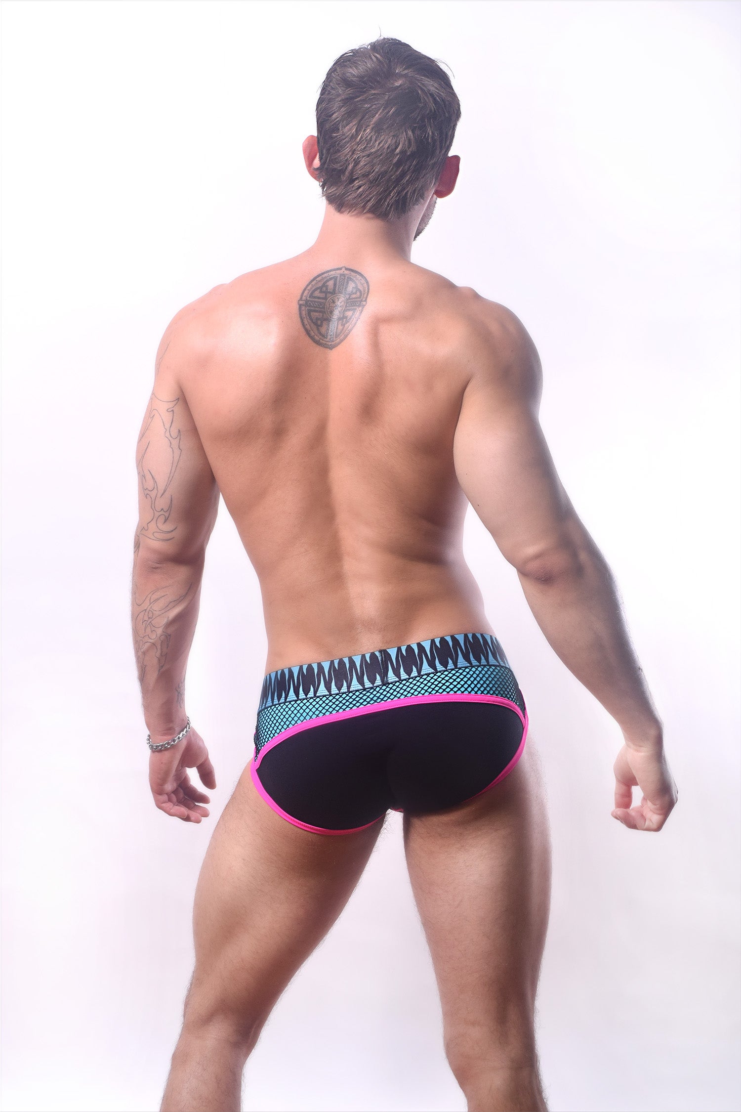 Rough House Brief | AQUA BLUE, NEON PINK, BLACK