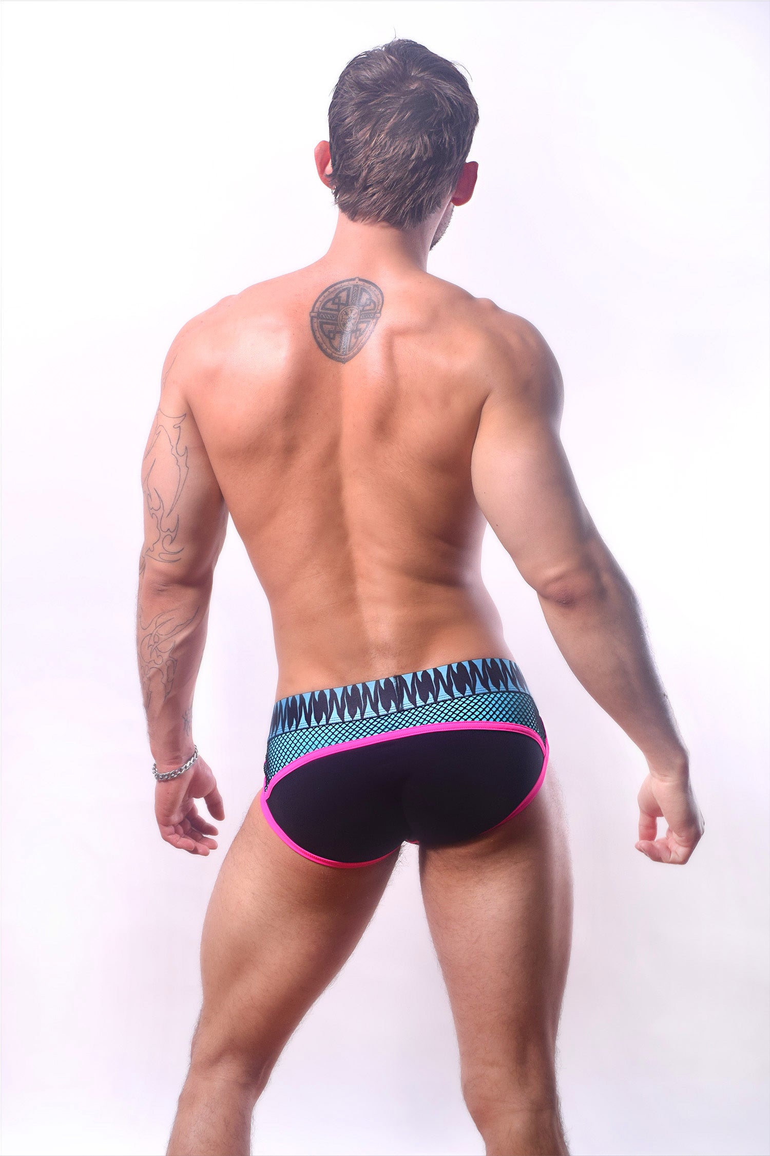 Rough House Brief | AQUA BLUE, NEON PINK, BLACK