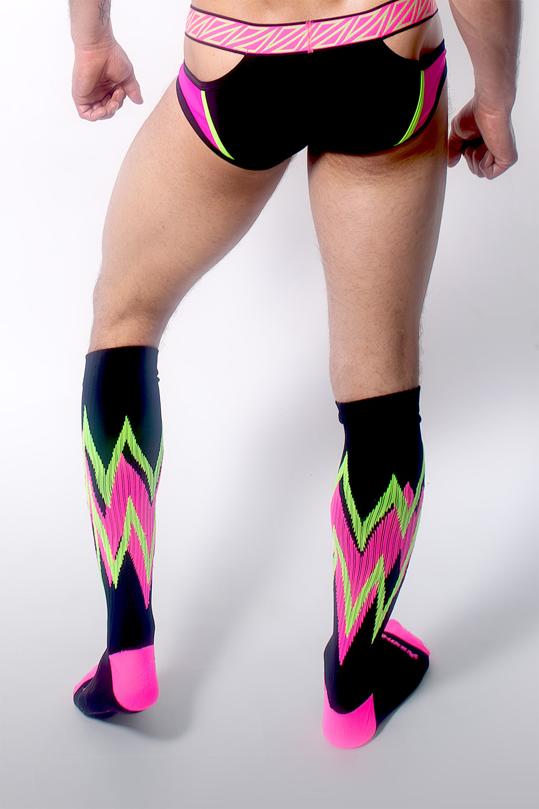 Prismatik Socks | Black/Pink/Green