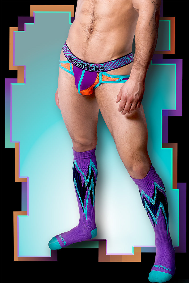 Prismatik Socks | Purple/Teal/Black