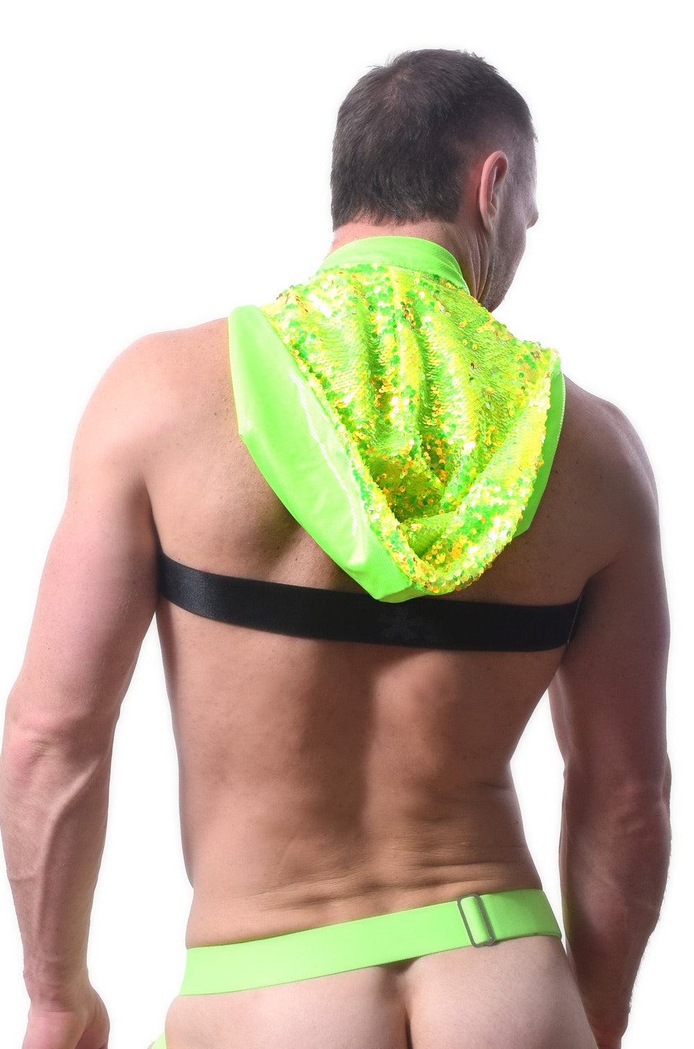 WHORENESS HOODED HARNESS | NEON GREEN