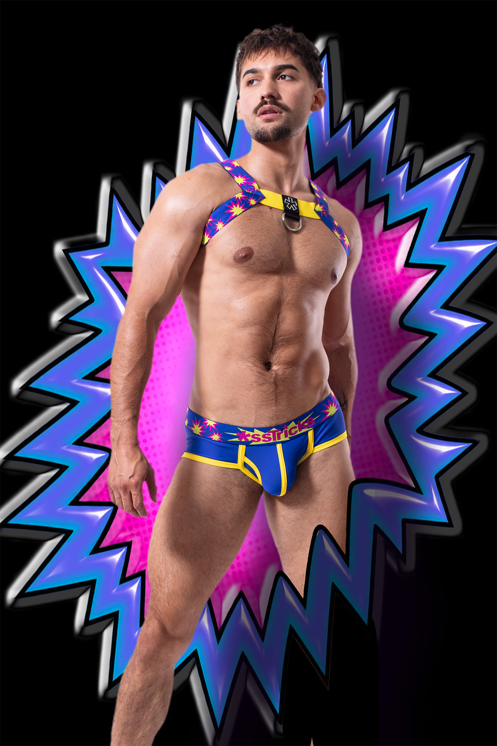 Kaboom Brief | BLUE/YELLOW/FUSCHIA