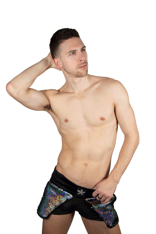 Penguin Sequin Shorts I BLACK