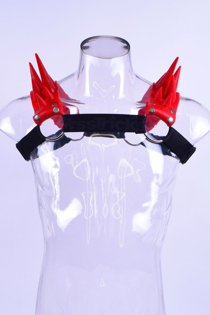 Blades Spiked Harness | Red | Made To Order