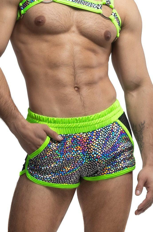 Holographic Dragon Shorts | Neon Green