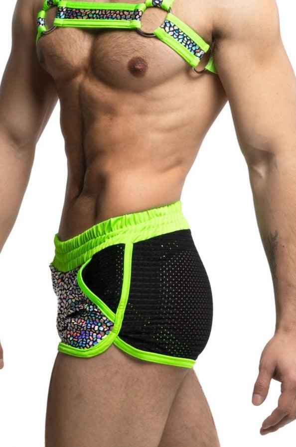 Holographic Dragon Shorts | Neon Green