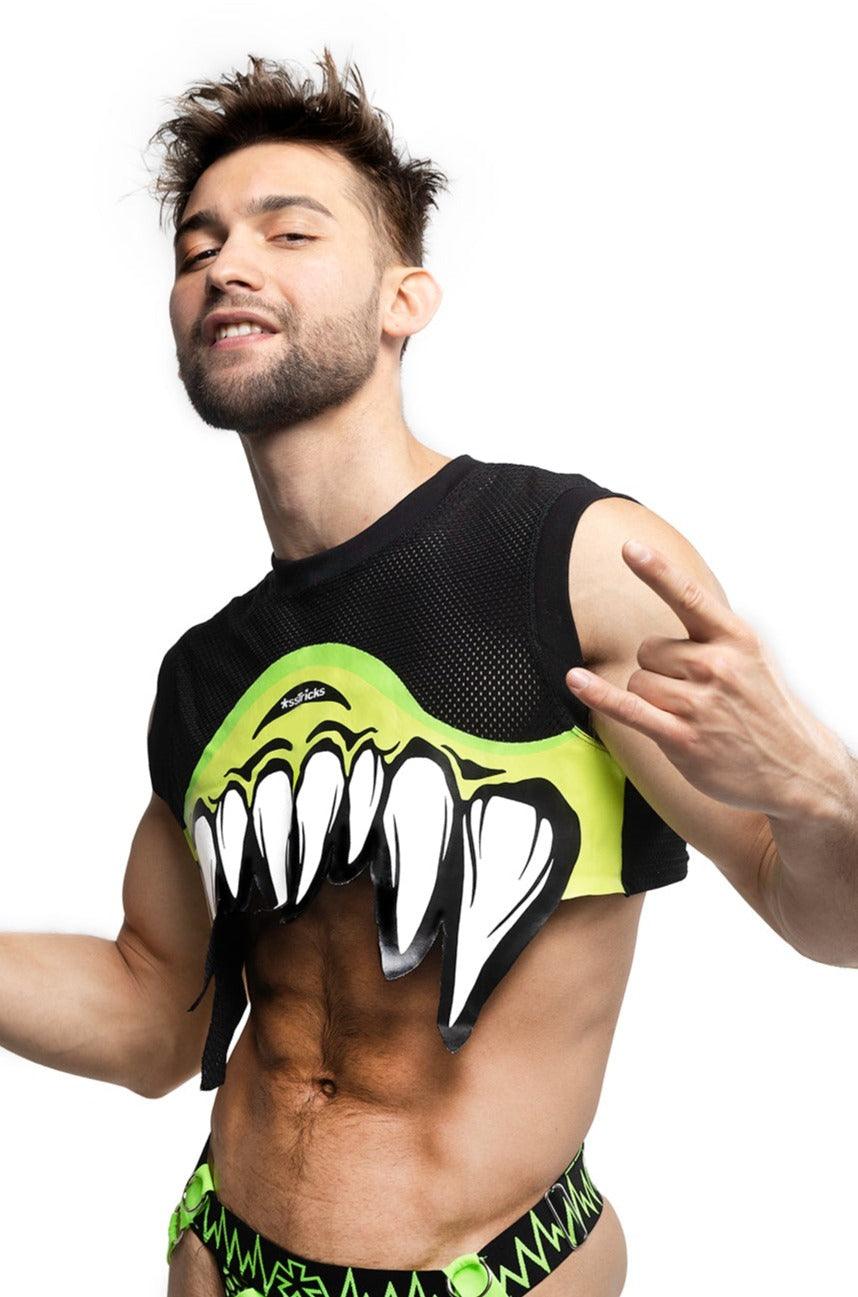 monster teeth goth rave puppy clothing crop top