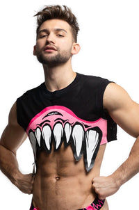monster teeth goth rave puppy clothing crop top