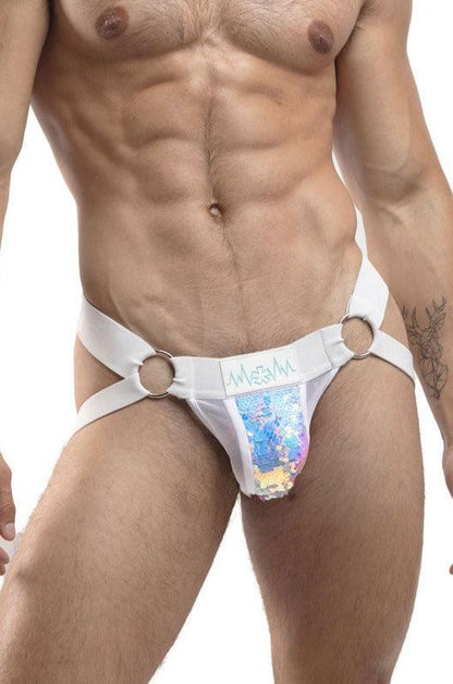SEQUIN JOCKSTRAP | Vivid White